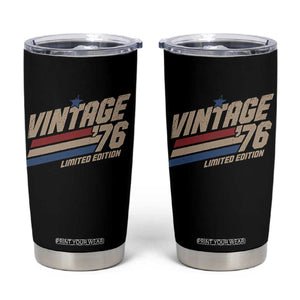 50th Birthday Tumbler Cup Vintage 1976 50 Years Old Birthday USA Stripes