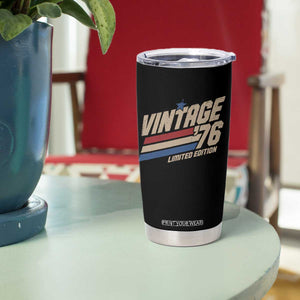 50th Birthday Tumbler Cup Vintage 1976 50 Years Old Birthday USA Stripes