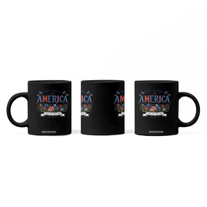 Floral 250th Birthday of America 250 Years USA Patriotic Coffee Mug