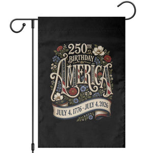 Floral America 250th Birthday Garden Flag 4th of July America 250 Years Retro