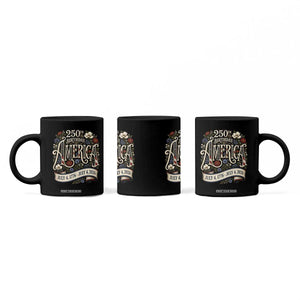 Floral America 250th Birthday Coffee Mug 4th of July America 250 Years Retro