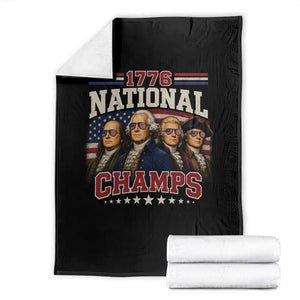1776 National Champs Founding Father Throw Blanket Funny 4th of July Patriotic