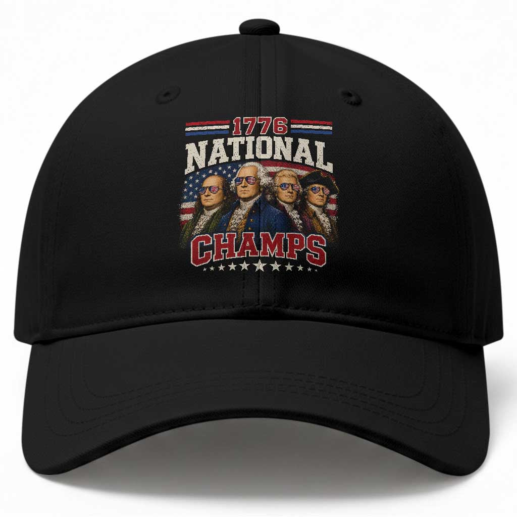 1776 National Champs Founding Father Baseball Cap Funny 4th of July Patriotic