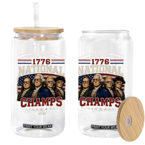 1776 National Champs Founding Father Glass Can Funny 4th of July Patriotic