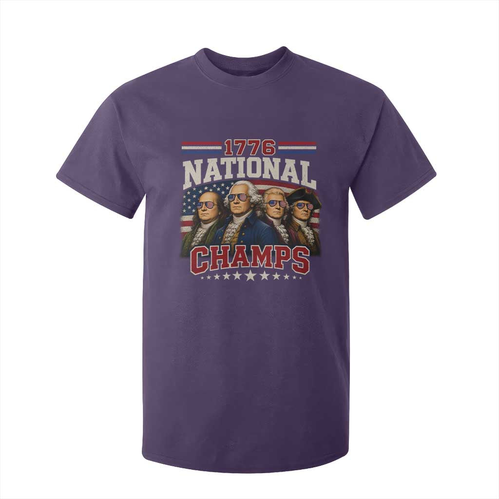 1776 National Champs Founding Father T Shirt For Kid Funny 4th of July Patriotic