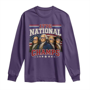 1776 National Champs Founding Father Long Sleeve Shirt Funny 4th of July Patriotic
