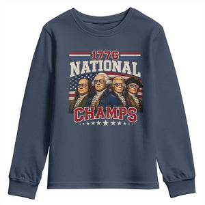 1776 National Champs Founding Father Youth Sweatshirt Funny 4th of July Patriotic