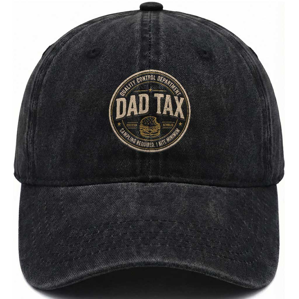 Dad Tax Quality Control Department Washed Cotton Baseball Cap Funny Father Snack Checker