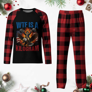 WTF Is A Kilogram Plaid Pajama Set Funny George Washington 4th of July Gym Workout