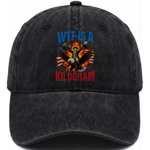WTF Is A Kilogram Washed Cotton Baseball Cap Funny George Washington 4th of July Gym Workout
