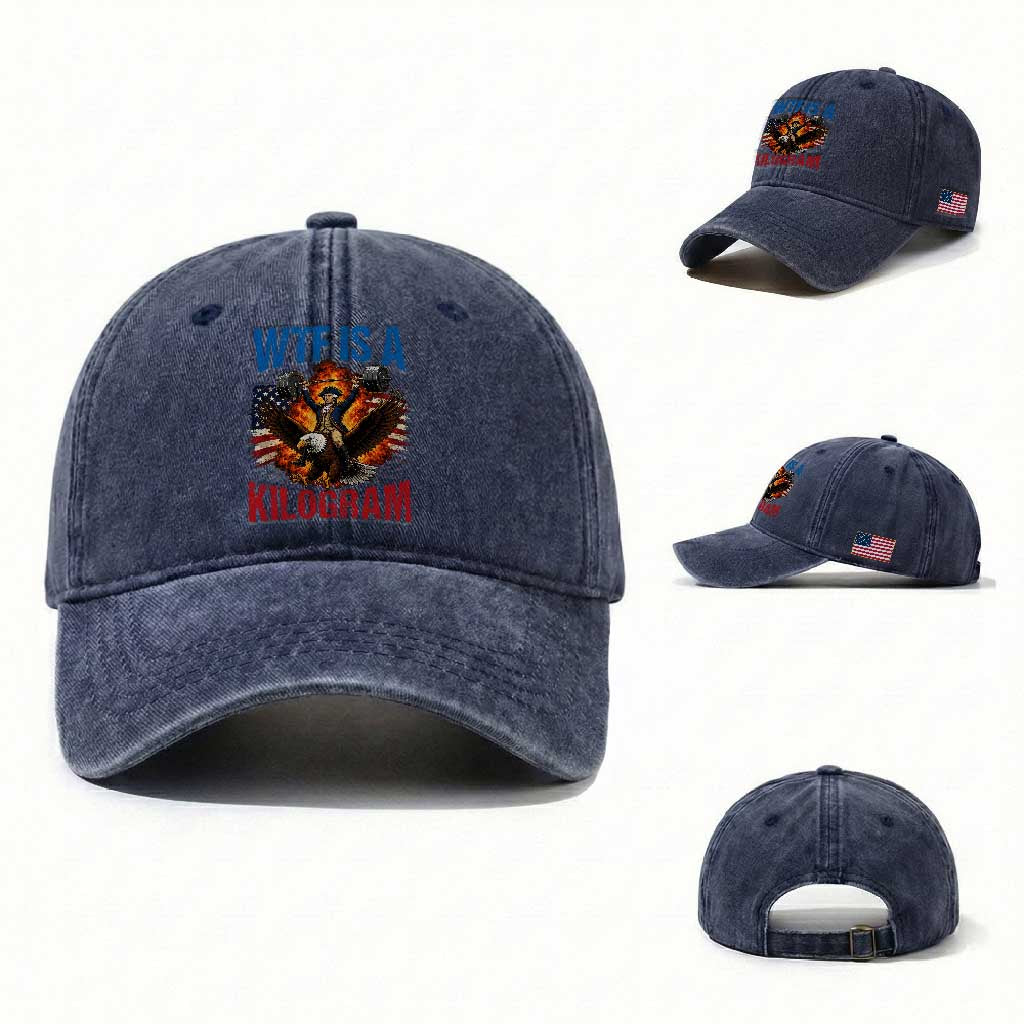 WTF Is A Kilogram Washed Cotton Baseball Cap Funny George Washington 4th of July Gym Workout