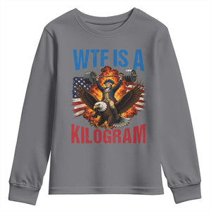 WTF Is A Kilogram Youth Sweatshirt Funny George Washington 4th of July Gym Workout