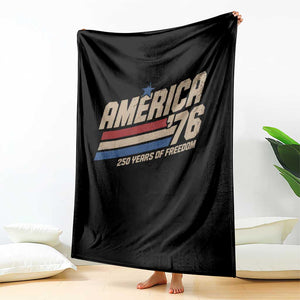 250th Anniversary USA America 76 Throw Blanket 250 Years Of Freedom 1776 2026 Retro TS11 Print Your Wear