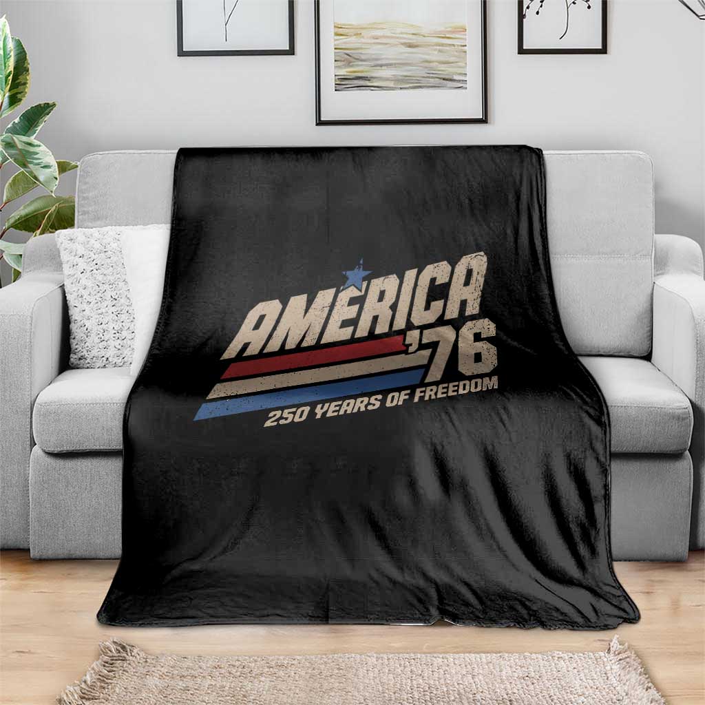 250th Anniversary USA America 76 Throw Blanket 250 Years Of Freedom 1776 2026 Retro TS11 Print Your Wear