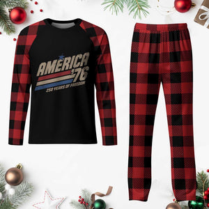 250th Anniversary USA America 76 Plaid Pajama Set 250 Years Of Freedom 1776 2026 Retro TS11 Buffalo Plaid Print Your Wear