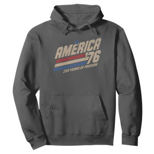 250th Anniversary USA America 76 Hoodie 250 Years Of Freedom 1776 2026 Retro TS11 Dark Heather Print Your Wear