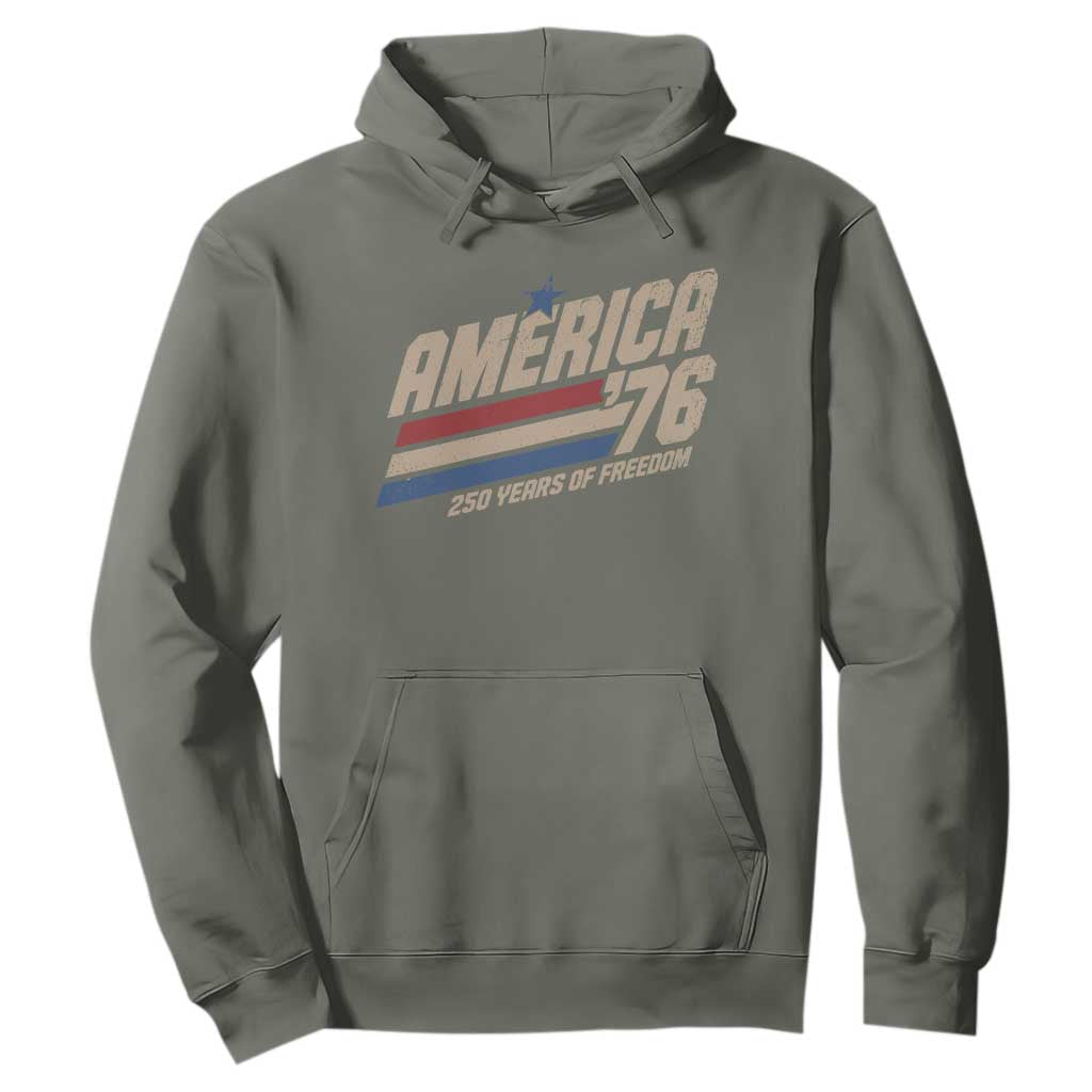250th Anniversary USA America 76 Hoodie 250 Years Of Freedom 1776 2026 Retro TS11 Military Green Print Your Wear