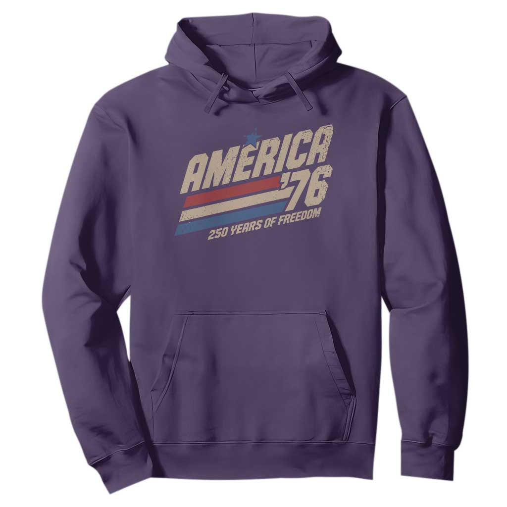 250th Anniversary USA America 76 Hoodie 250 Years Of Freedom 1776 2026 Retro TS11 Purple Print Your Wear