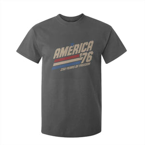 250th Anniversary USA America 76 T Shirt For Kid 250 Years Of Freedom 1776 2026 Retro TS11 Dark Heather Print Your Wear