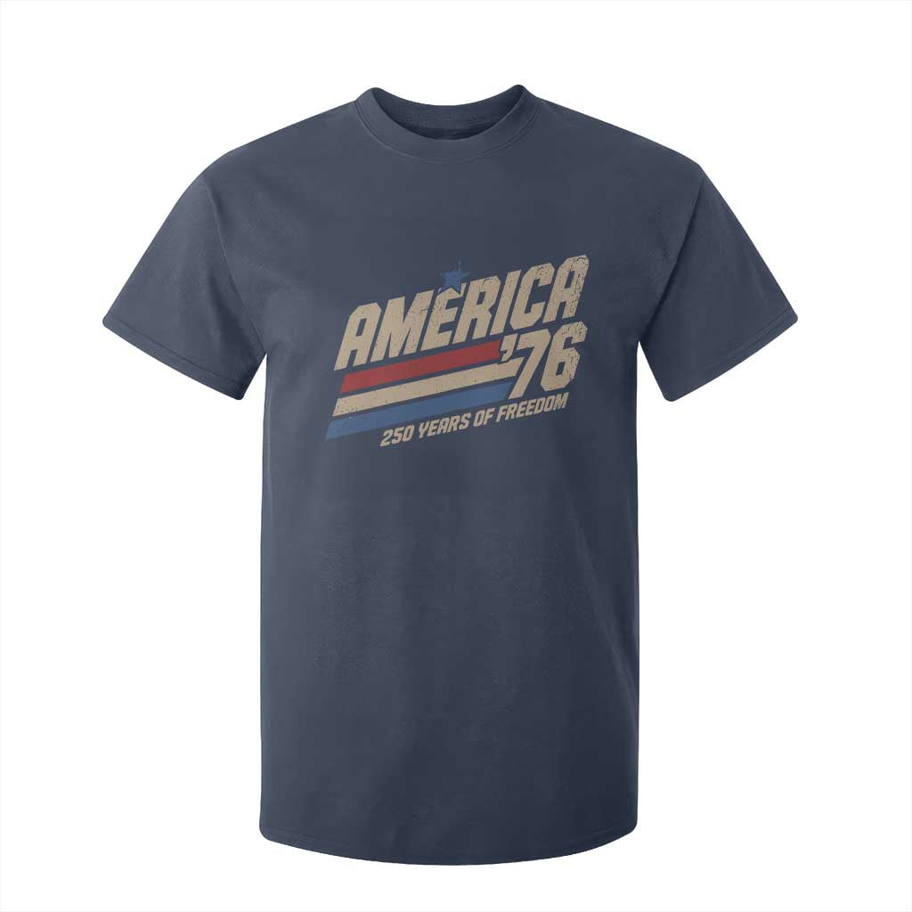 250th Anniversary USA America 76 T Shirt For Kid 250 Years Of Freedom 1776 2026 Retro TS11 Navy Print Your Wear