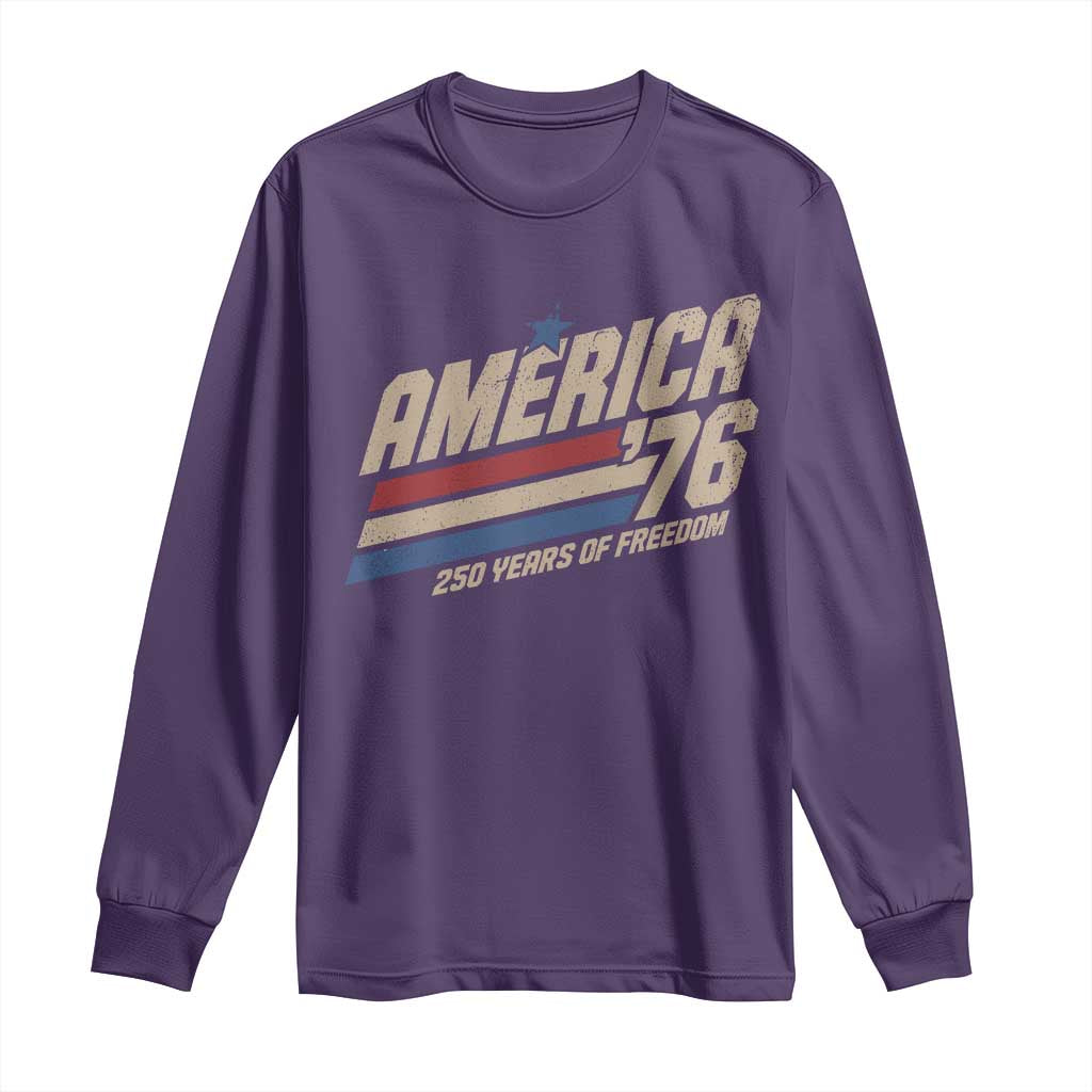 250th Anniversary USA America 76 Long Sleeve Shirt 250 Years Of Freedom 1776 2026 Retro TS11 Purple Print Your Wear