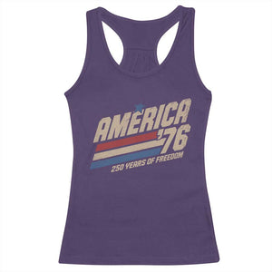 250th Anniversary USA America 76 Racerback Tank Top 250 Years Of Freedom 1776 2026 Retro TS11 Purple Print Your Wear