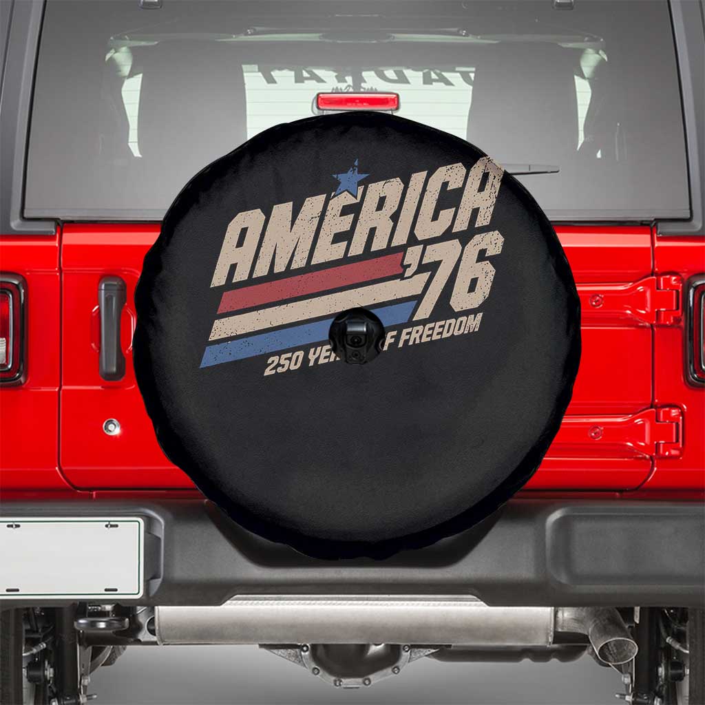 250th Anniversary USA America 76 Spare Tire Cover 250 Years Of Freedom 1776 2026 Retro TS11 Black Print Your Wear