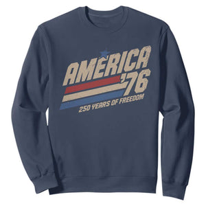 250th Anniversary USA America 76 Sweatshirt 250 Years Of Freedom 1776 2026 Retro TS11 Navy Print Your Wear