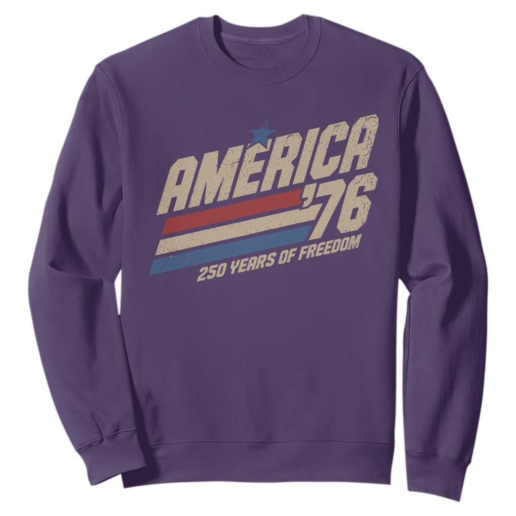 250th Anniversary USA America 76 Sweatshirt 250 Years Of Freedom 1776 2026 Retro TS11 Purple Print Your Wear