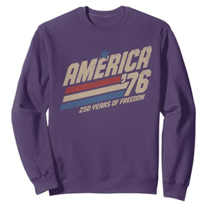 250th Anniversary USA America 76 Sweatshirt 250 Years Of Freedom 1776 2026 Retro TS11 Purple Print Your Wear