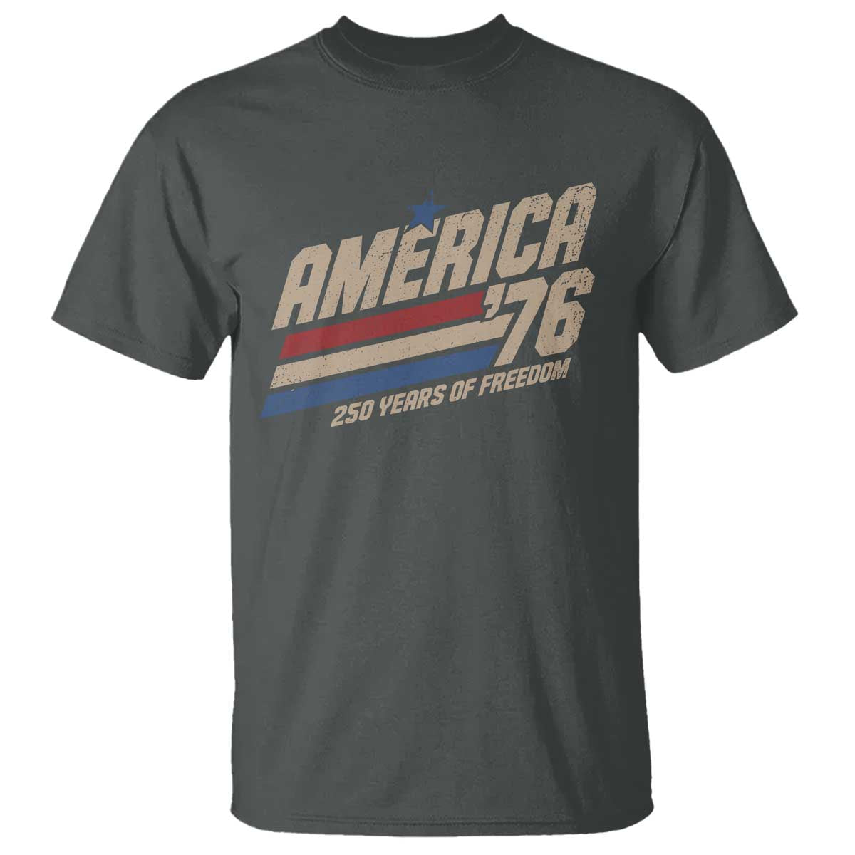 250th Anniversary USA America 76 T Shirt 250 Years Of Freedom 1776 2026 Retro TS11 Dark Heather Print Your Wear