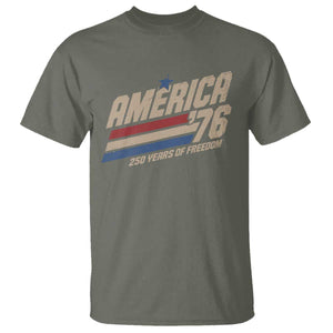 250th Anniversary USA America 76 T Shirt 250 Years Of Freedom 1776 2026 Retro TS11 Military Green Print Your Wear