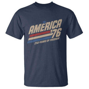 250th Anniversary USA America 76 T Shirt 250 Years Of Freedom 1776 2026 Retro TS11 Navy Print Your Wear