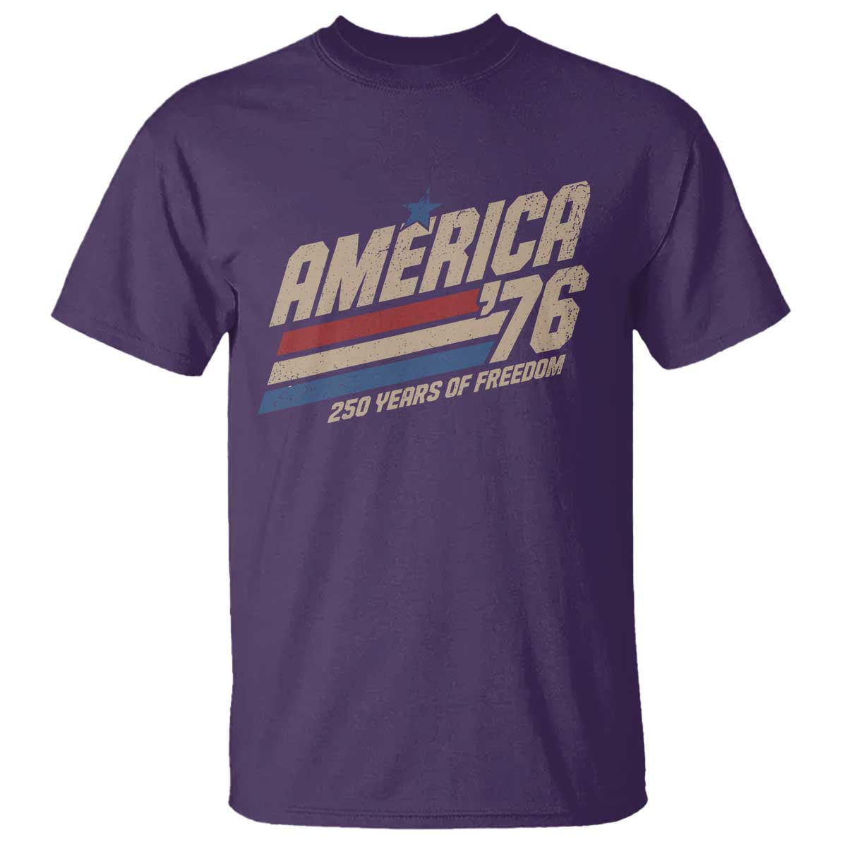 250th Anniversary USA America 76 T Shirt 250 Years Of Freedom 1776 2026 Retro TS11 Purple Print Your Wear