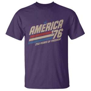 250th Anniversary USA America 76 T Shirt 250 Years Of Freedom 1776 2026 Retro TS11 Purple Print Your Wear