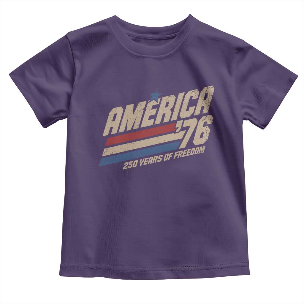 250th Anniversary USA America 76 Toddler T Shirt 250 Years Of Freedom 1776 2026 Retro TS11 Purple Print Your Wear