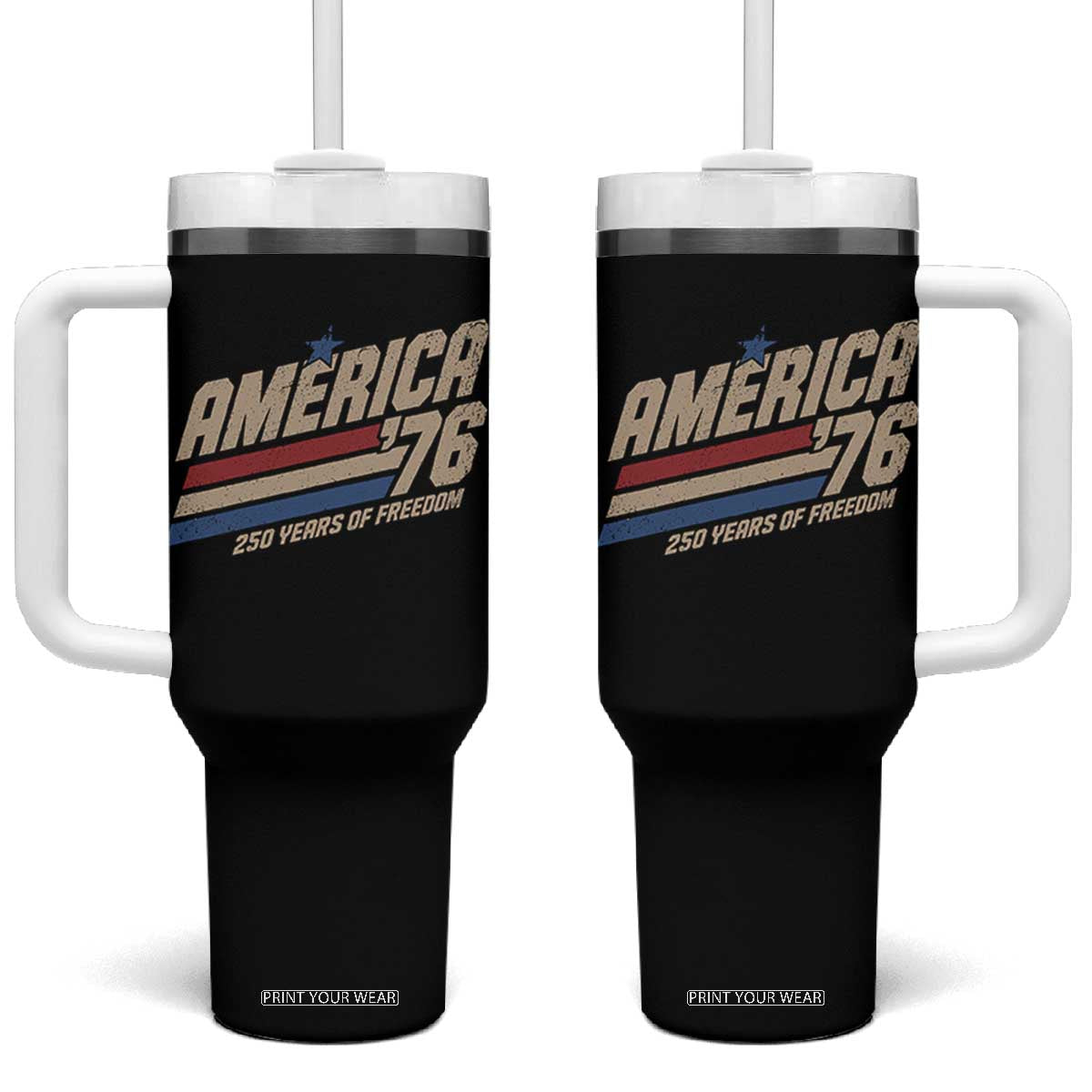 250th Anniversary USA America 76 Tumbler With Handle 250 Years Of Freedom 1776 2026 Retro