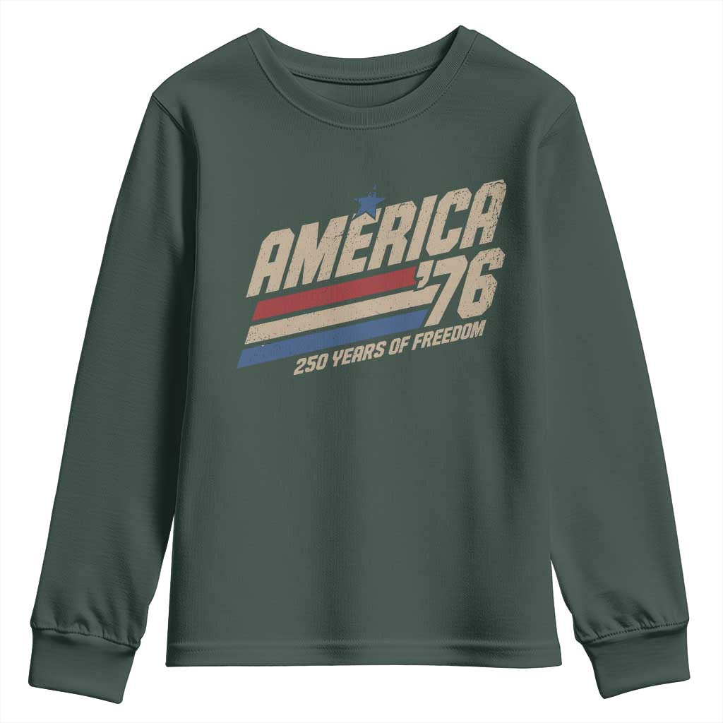 250th Anniversary USA America 76 Youth Sweatshirt 250 Years Of Freedom 1776 2026 Retro