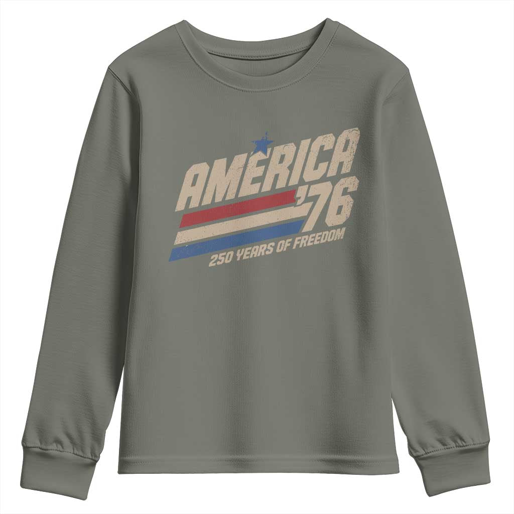 250th Anniversary USA America 76 Youth Sweatshirt 250 Years Of Freedom 1776 2026 Retro