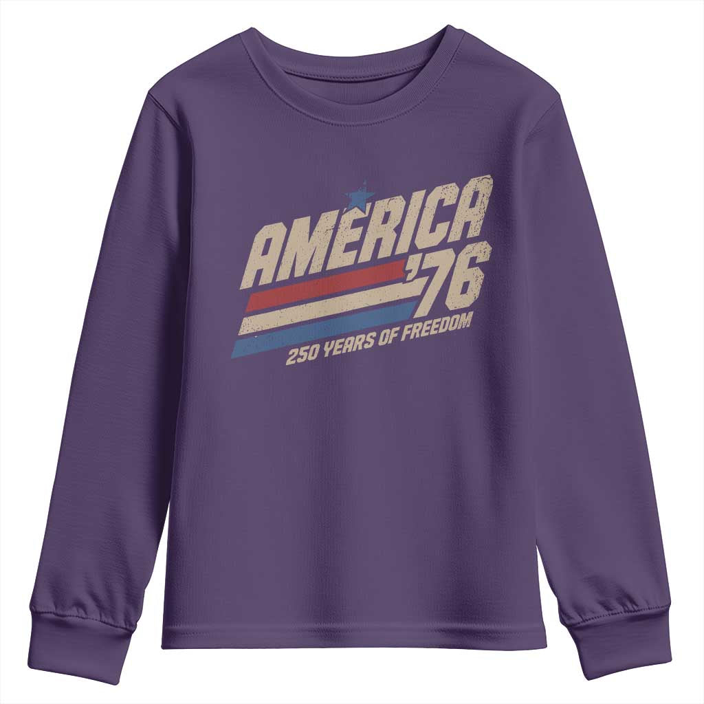 250th Anniversary USA America 76 Youth Sweatshirt 250 Years Of Freedom 1776 2026 Retro