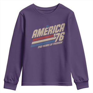 250th Anniversary USA America 76 Youth Sweatshirt 250 Years Of Freedom 1776 2026 Retro