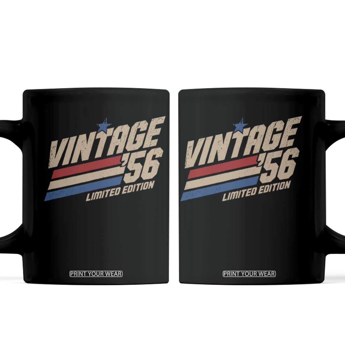 70th Birthday Coffee Mug Vintage 1956 70 Years Old Birthday USA Stripes