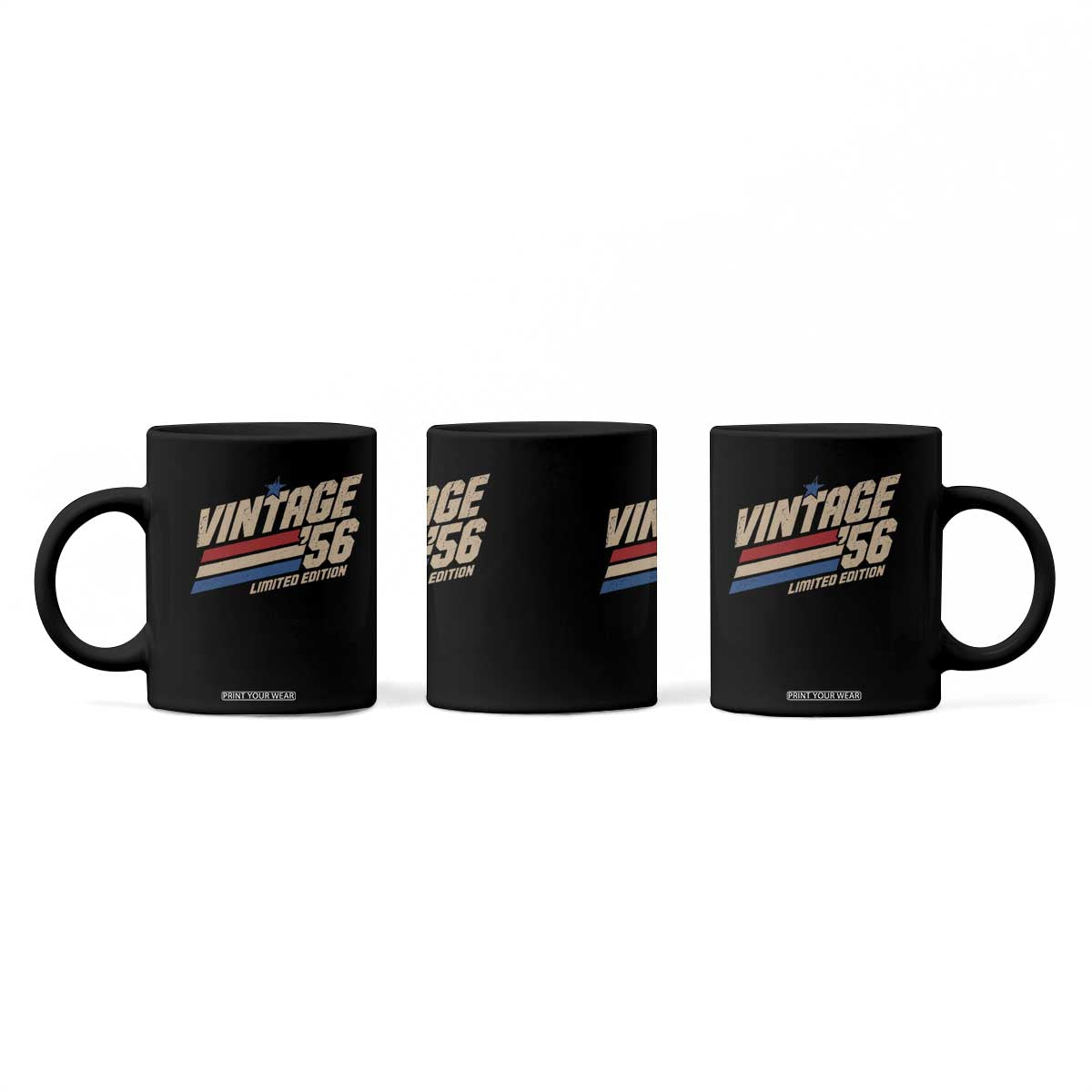 70th Birthday Coffee Mug Vintage 1956 70 Years Old Birthday USA Stripes TS11 Print Your Wear