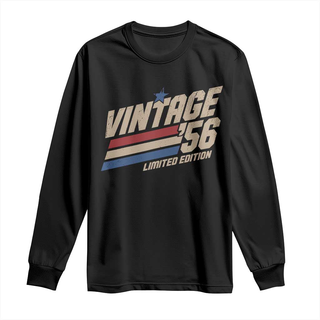 70th Birthday Long Sleeve Shirt Vintage 1956 70 Years Old Birthday USA Stripes