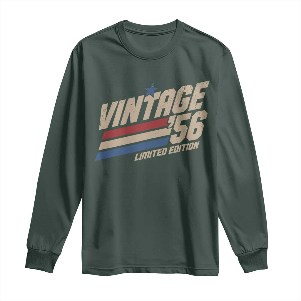 70th Birthday Long Sleeve Shirt Vintage 1956 70 Years Old Birthday USA Stripes