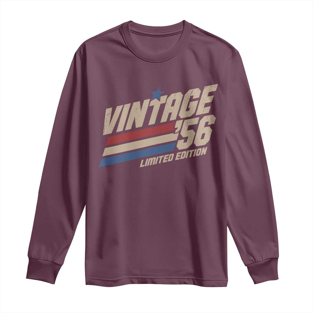 70th Birthday Long Sleeve Shirt Vintage 1956 70 Years Old Birthday USA Stripes