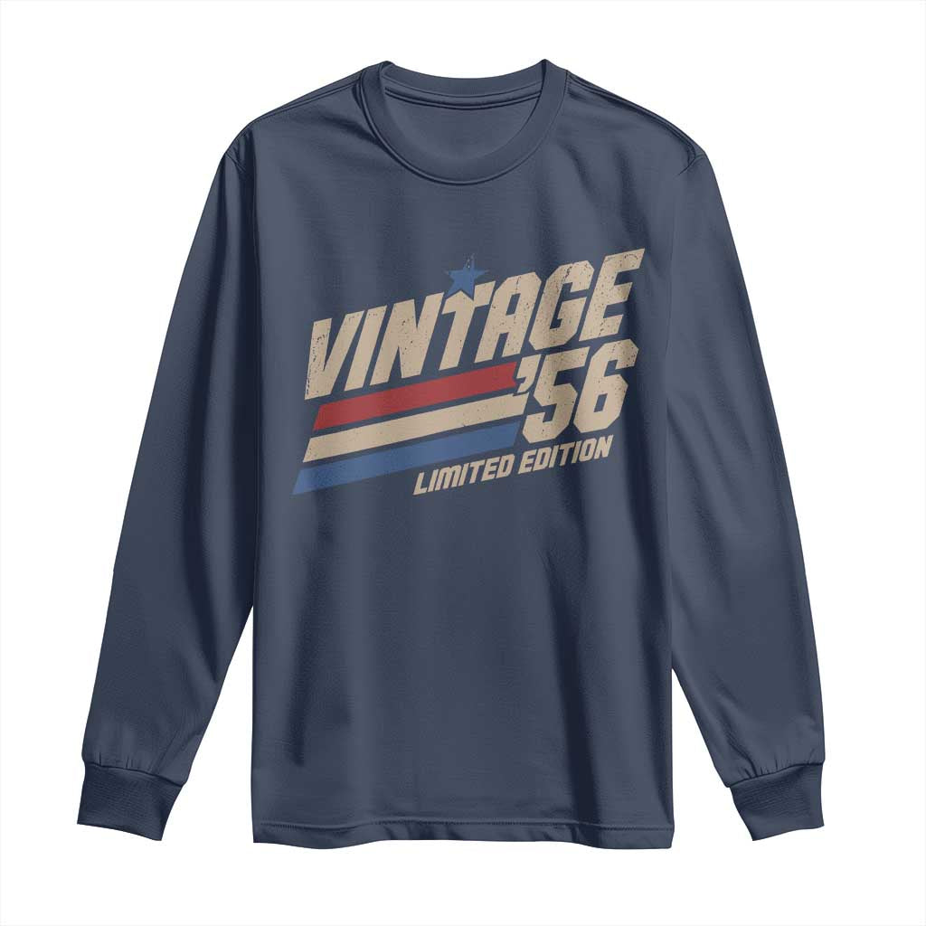 70th Birthday Long Sleeve Shirt Vintage 1956 70 Years Old Birthday USA Stripes