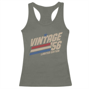 70th Birthday Racerback Tank Top Vintage 1956 70 Years Old Birthday USA Stripes