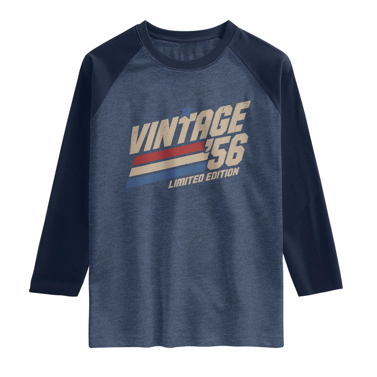 70th Birthday Raglan Shirt Vintage 1956 70 Years Old Birthday USA Stripes