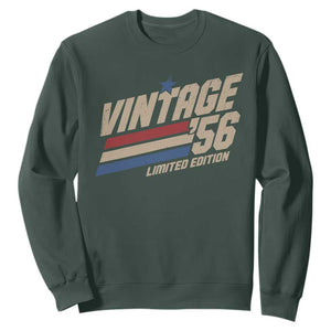 70th Birthday Sweatshirt Vintage 1956 70 Years Old Birthday USA Stripes TS11 Dark Forest Green Print Your Wear